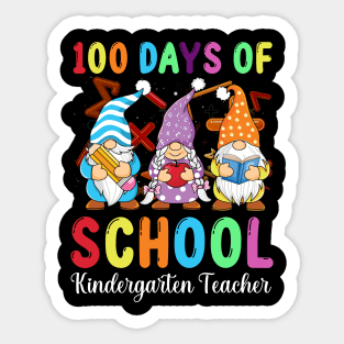 Gnomies 100 Days Of School Kindergarten Teacher Sticker